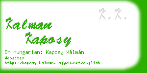 kalman kaposy business card
