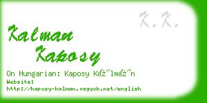 kalman kaposy business card